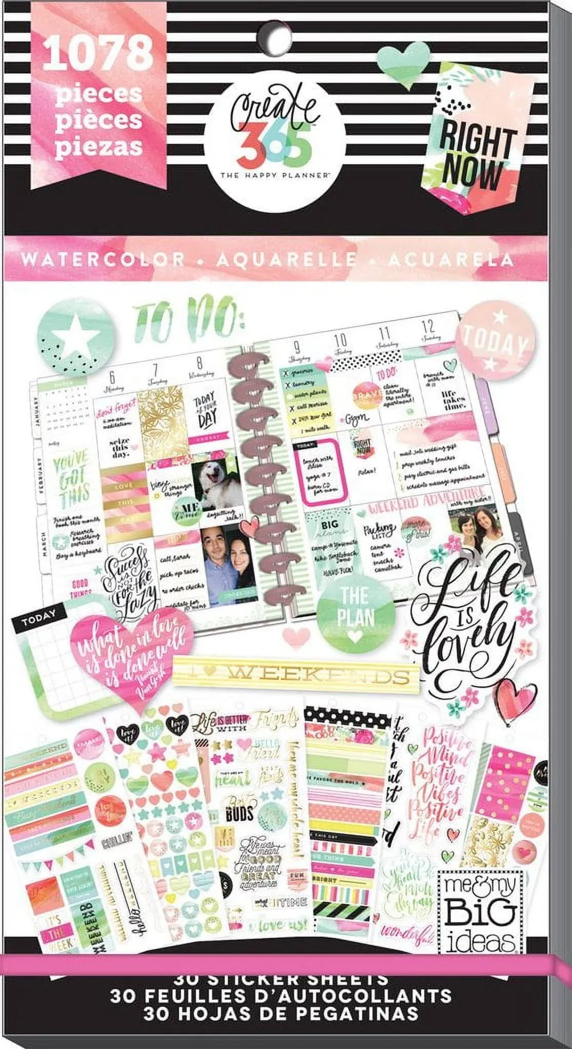 3 The Happy Planner Watercolor Sticker Book 1078 Me &amp; My BIG Ideas 1557 Seasonal