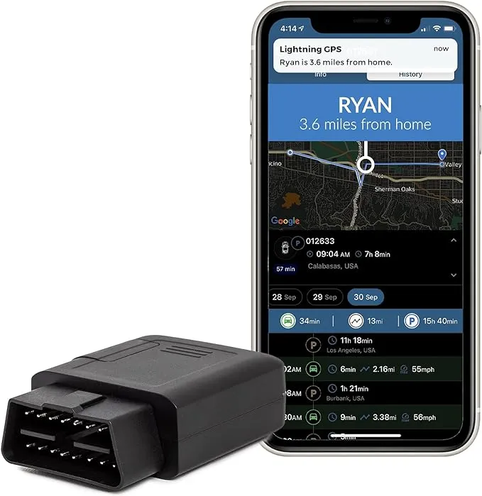 Lightning GPS OBD-II Real Time GPS Tracker for vehicles. Car GPS Tracker DEVICE. GPS Tracker Automotive Tracking Device for Cars. Hidden GPS