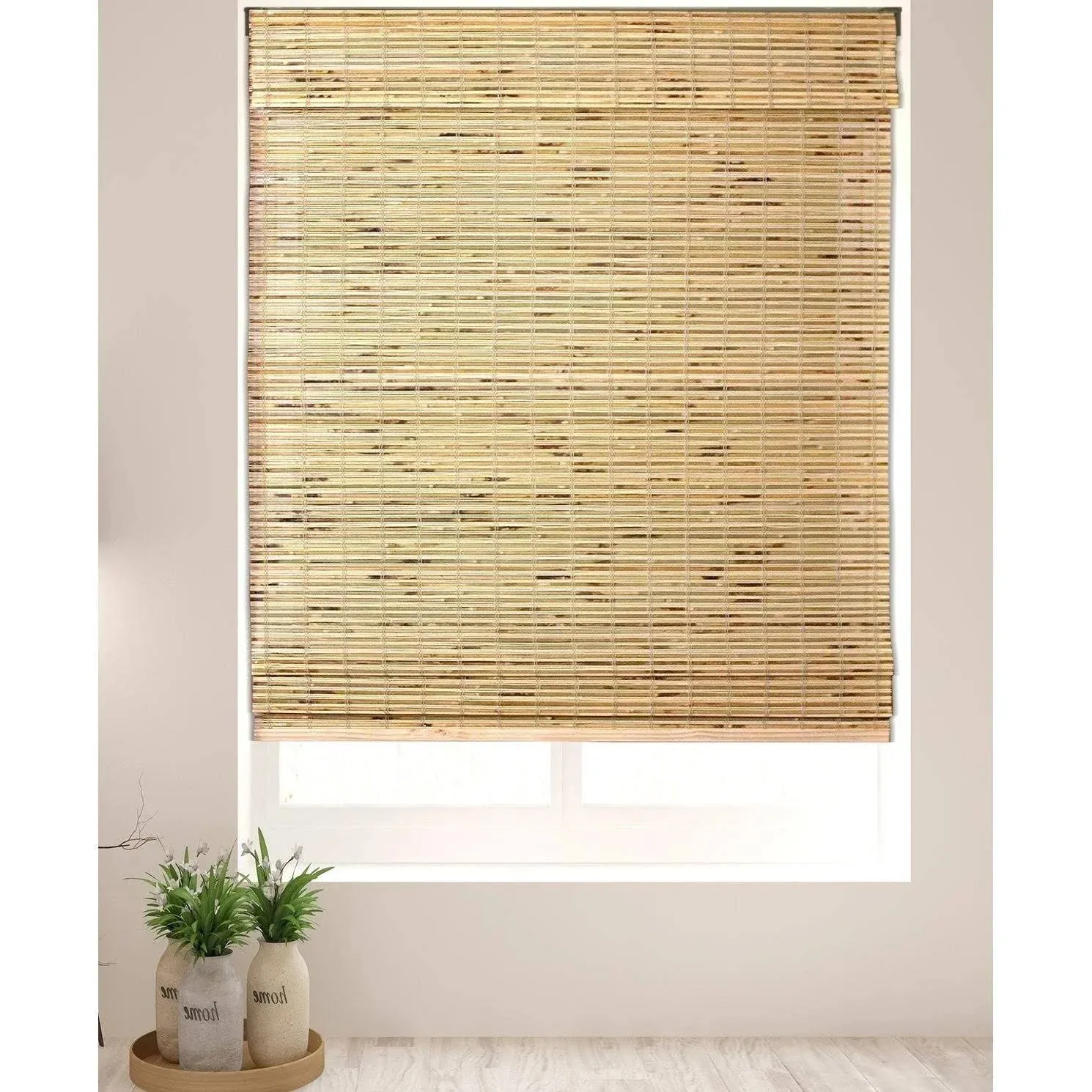 Semi-Sheer Turtle Brown Roman Shade Blind Size: 45" W x 60" L