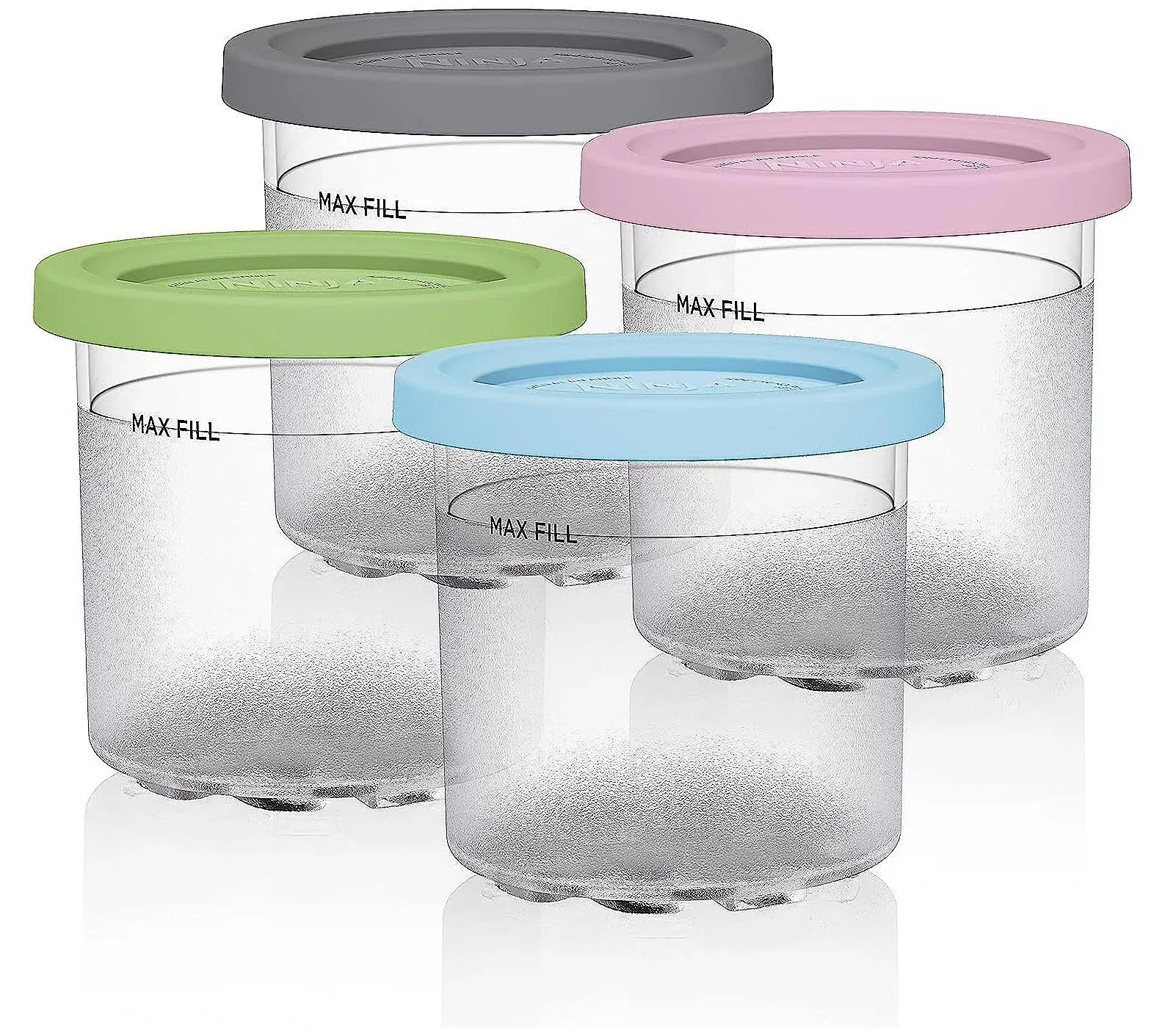 for Ninja Creami Pints and Lids - 4 Pack, Creami Extra Pint Containers Compatible with Nijana Creami NC301 NC300 NC299AMZ CN301CO Series Ice Cream Maker, for Ninja Creamy Pints containers Cups 16oz