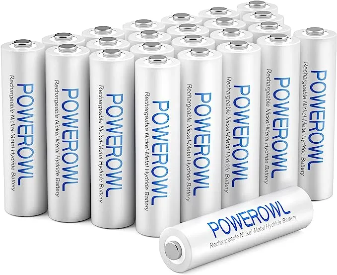 PowerOwl 16 Pack AA AA Rechargeable NiMH Batteries, Natural Discharge Suppression ...