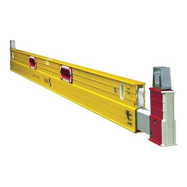 Stabila 35610 Type 106T Extendable Plate Level 6-10 Feet with Removable Standoffs The Extra Long Spirit Level For Accurate Measurements Across Irregularities and Laths, Yellow