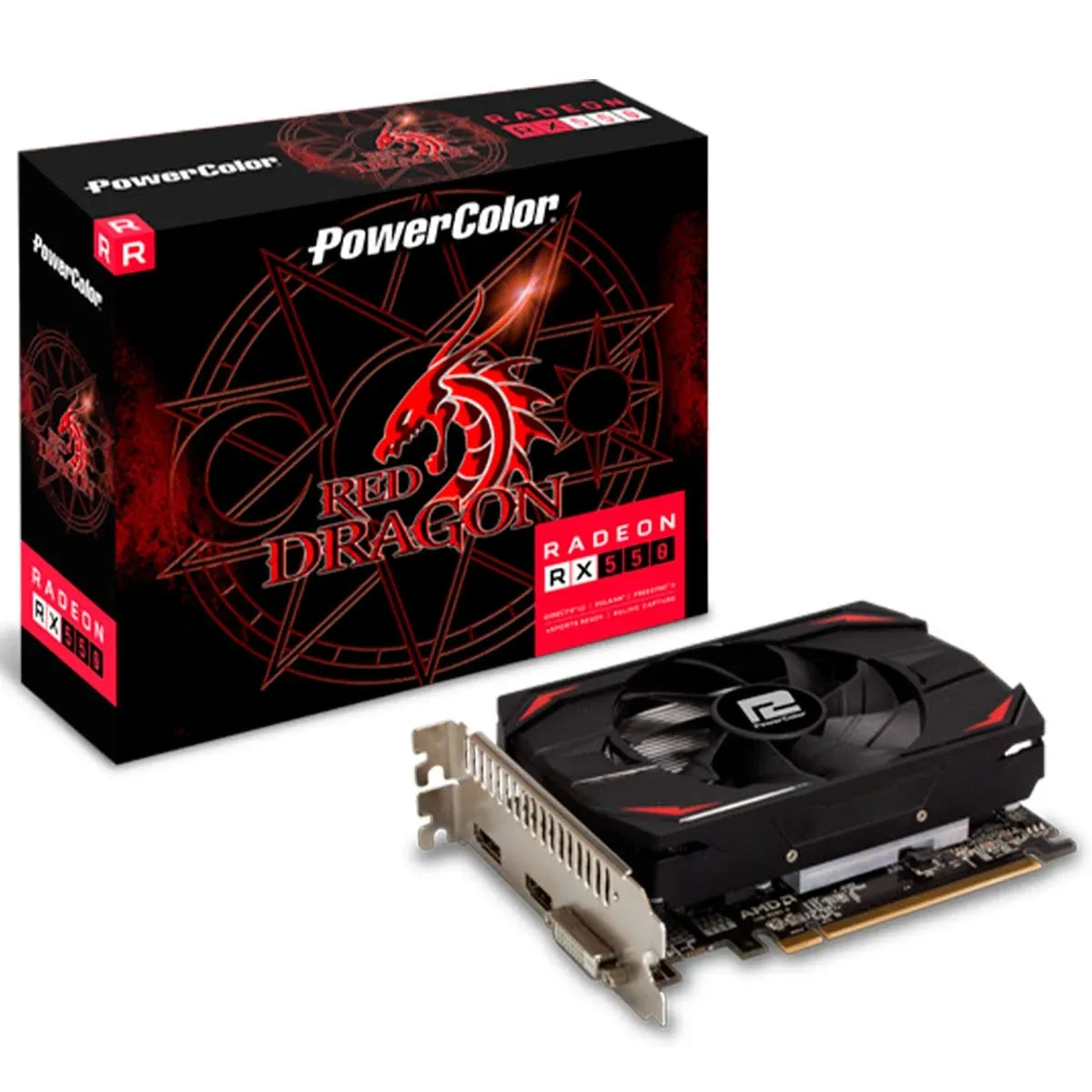 Placa de vídeo AMD PowerColor  Red Dragon Radeon RX 500 Series RX 550 AXRX 550 4GBD5-DH 4GB