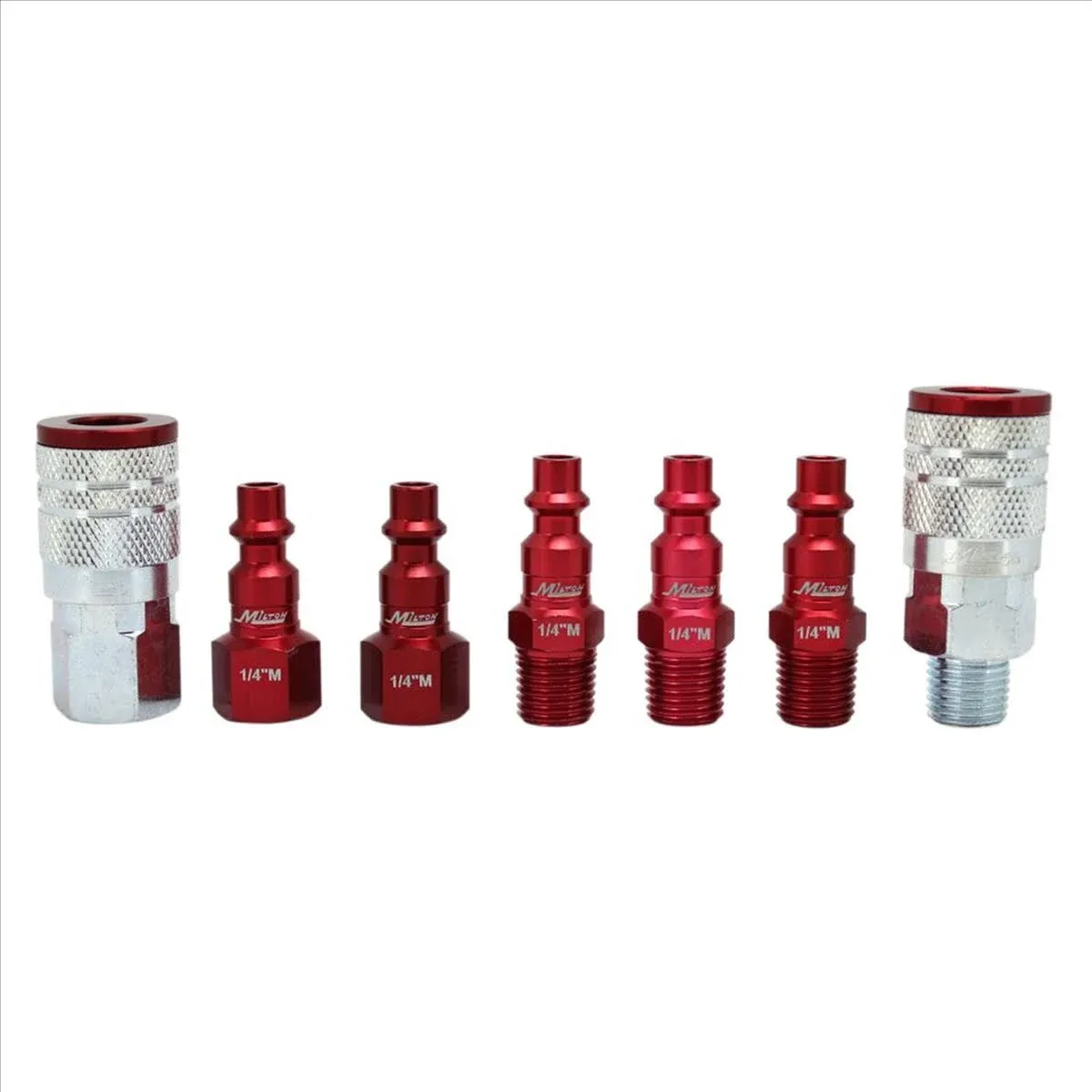 ColorFit by Milton Kit de acoplador y enchufe (estilo M, rojo) 1/4" NPT, (14 ...