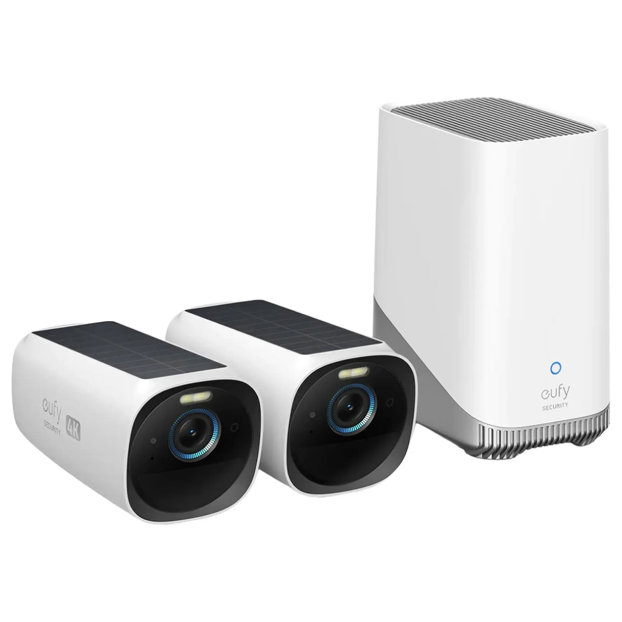 eufy Security eufyCam S330 (eufyCam 3) 4-Cam Kit, Security Camera Outdoor Wireless, 4K with Integrated Solar Panel, Face Recognition AI, Expandable Local Storage, Spotlight, No Monthly Fee