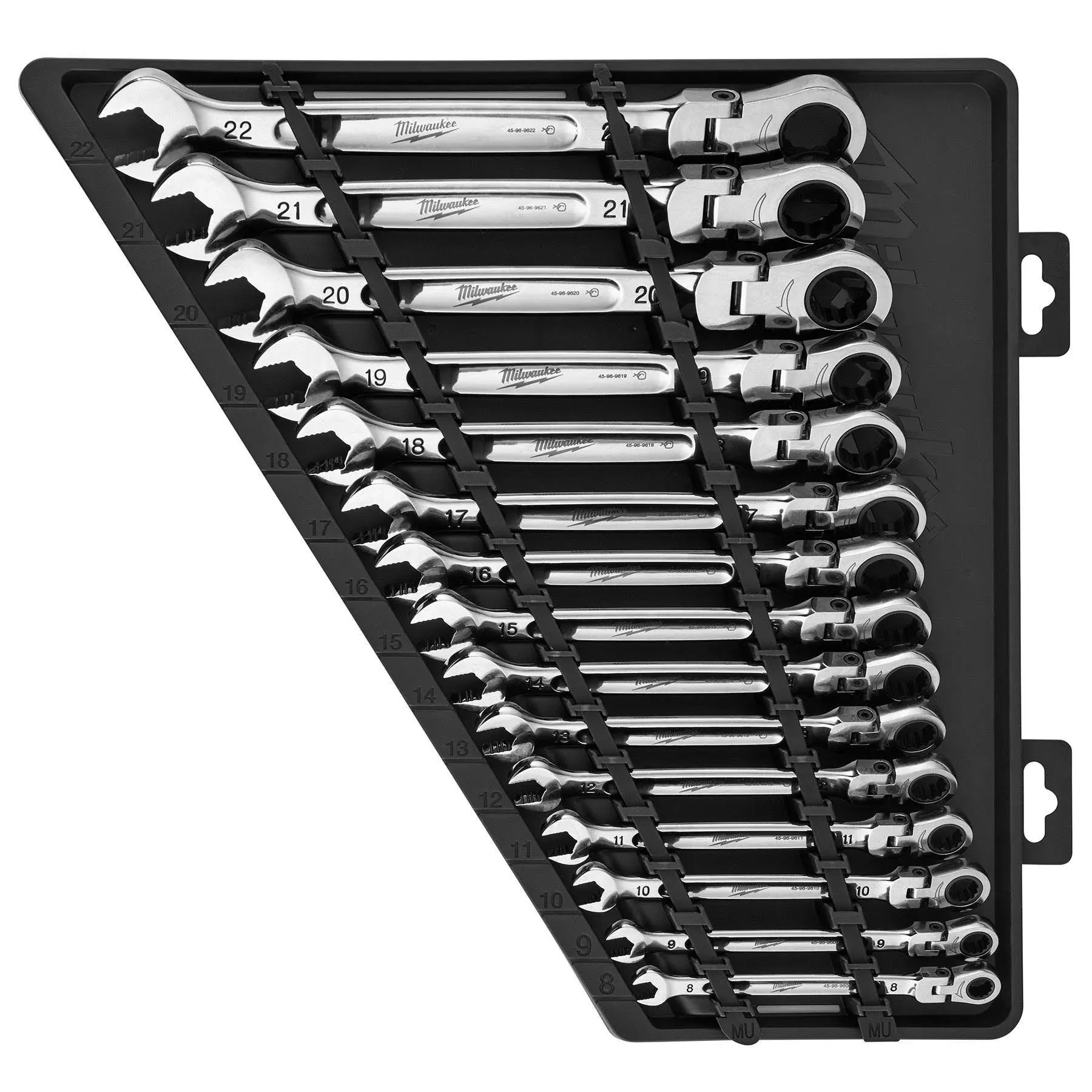 Milwaukee 48-22-9513 15pc Flex Head Ratcheting Combination Wrench Set - Metric