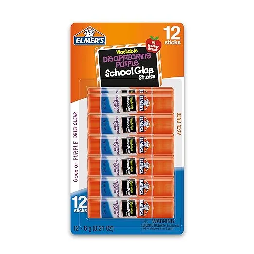 Elmer's Disappearing Purple School Glue Sticks - 12 count