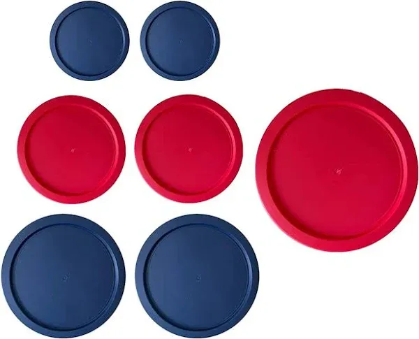 Replacement Lids for Pyrex (1) 7202-PC 1 Cup Blue (2) 7200-PC 2 Cup Red (2) 7201-PC 4 Cup Blue (1) 7402-PC 6/7 Cup Blue (2) 7210-PC 3 Cup Red (1) 7211