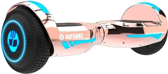 Gotrax Glide 6.5" Hoverboard for Kids Ages 6-12 with Bluetooth Speaker and LED Lights, Rosegold