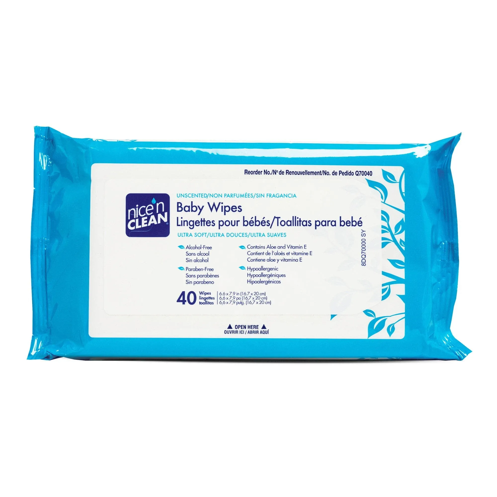 Baby Wipe Nice&#039;n Clean Soft Pack Unscented 40 Count Per Pack #Q70040