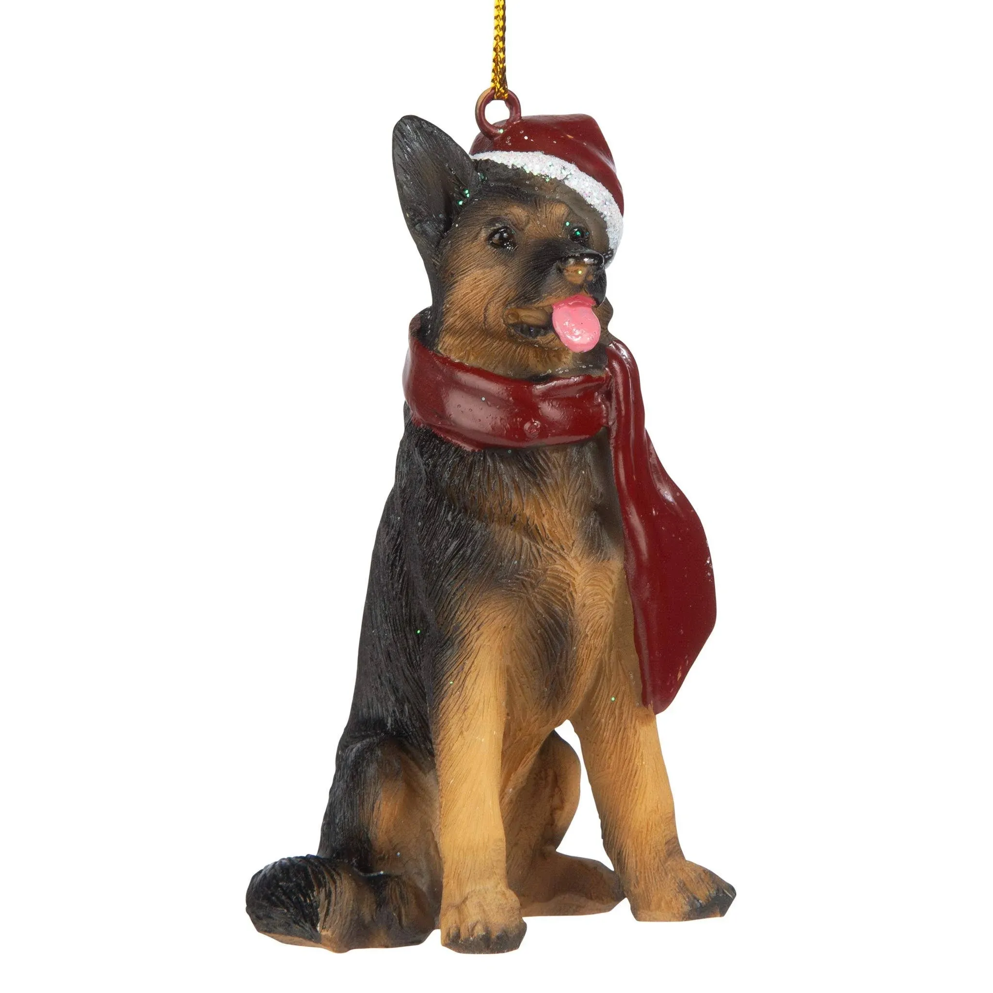 German Shepard Holiday Dog Ornament Sculpture