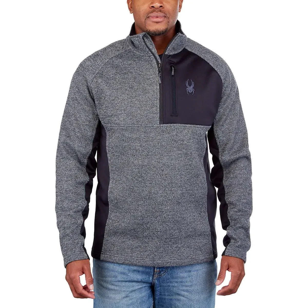 Spyder Jackets & Coats | Spyder Men’s Gait Half Zip Jacket | Color: Black/Gray ...