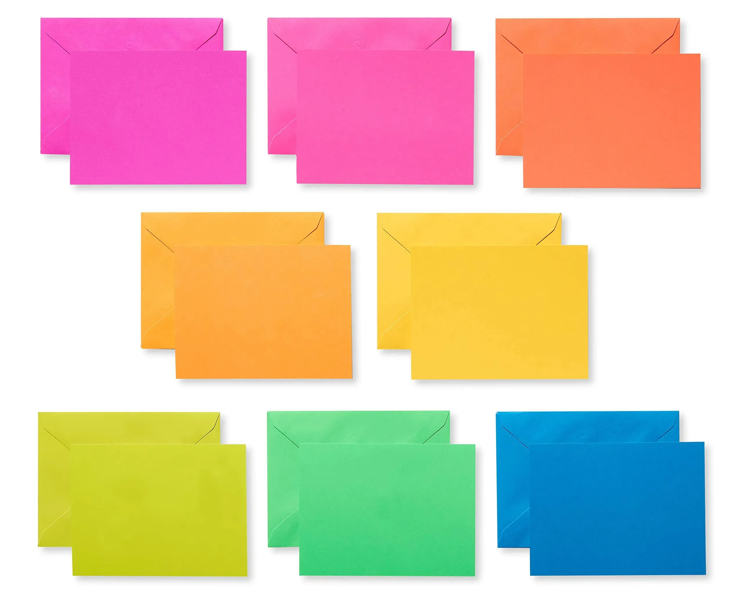 American Greetings Neon Rainbow Blank Single Panel Cards and Colored Envelopes ...