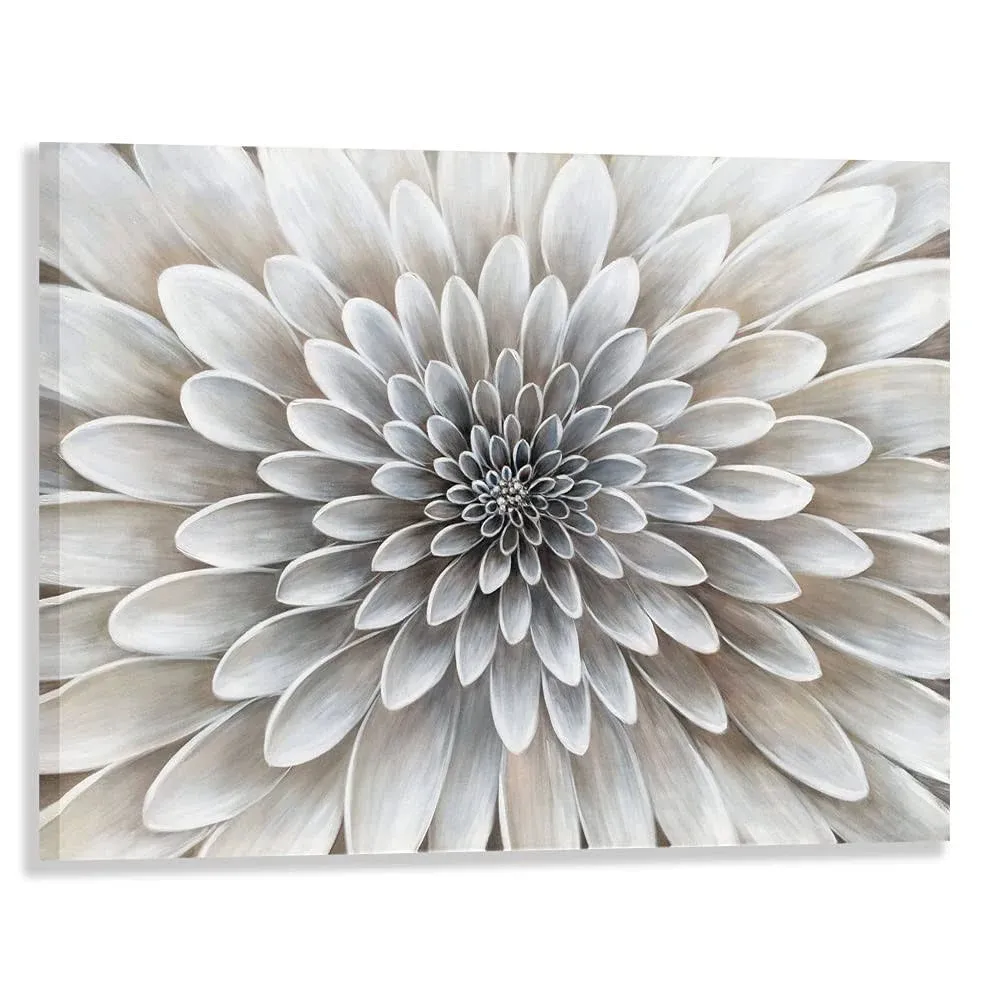 RICHSPACE ARTS Floral Wall Art in Neutral White Color Modern Abstract Canvas ...