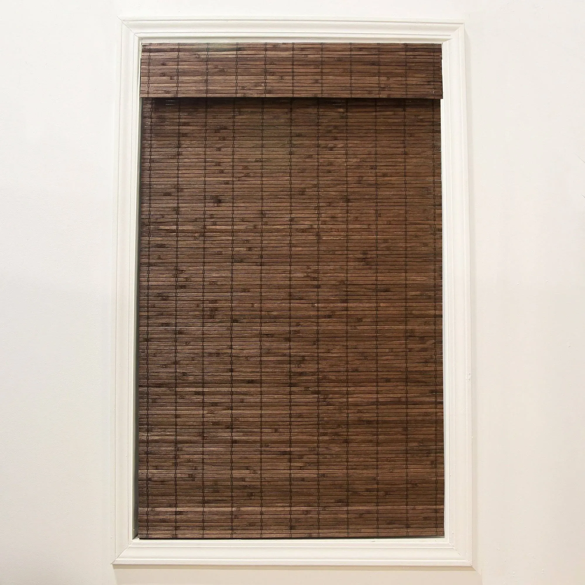 Radiance Cordless Bamboo Roman Shades for Windows - Flatstick Bamboo Blinds for Semi-Private Light Control - Easy to Lift & Fold Up Window Shades - Cocoa - 30 in. W x 64 in. L - (2216306E)