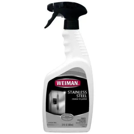 Weiman Stainless Steel Cleaner Kit - Fingerprint Resistant, Removes Residue, Water Marks and Grease from Appliances