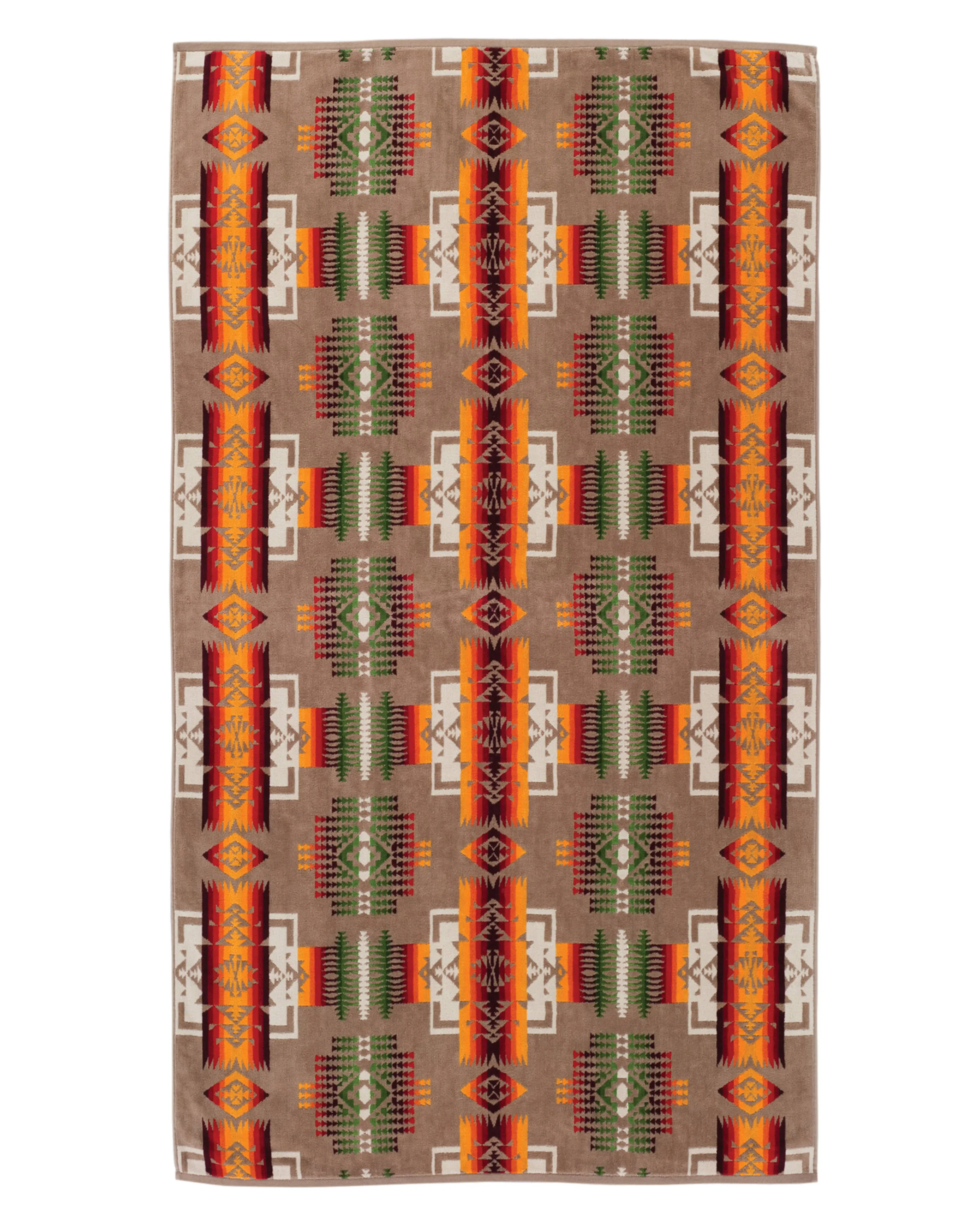 Pendleton Oversized Jacquard Towel Chief Joseph Khaki