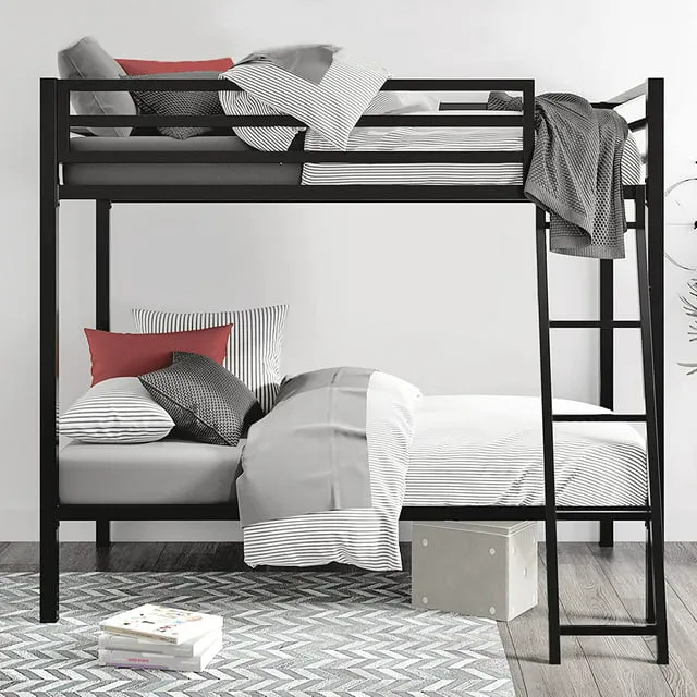 Sha Cerlin Metal Bunk Bed Twin Over Full Stairs Frame