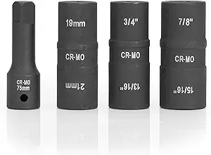 OEMTOOLS 24223 1/2 Inch Impact SAE and Metric Flip Socket Set, 4-Piece