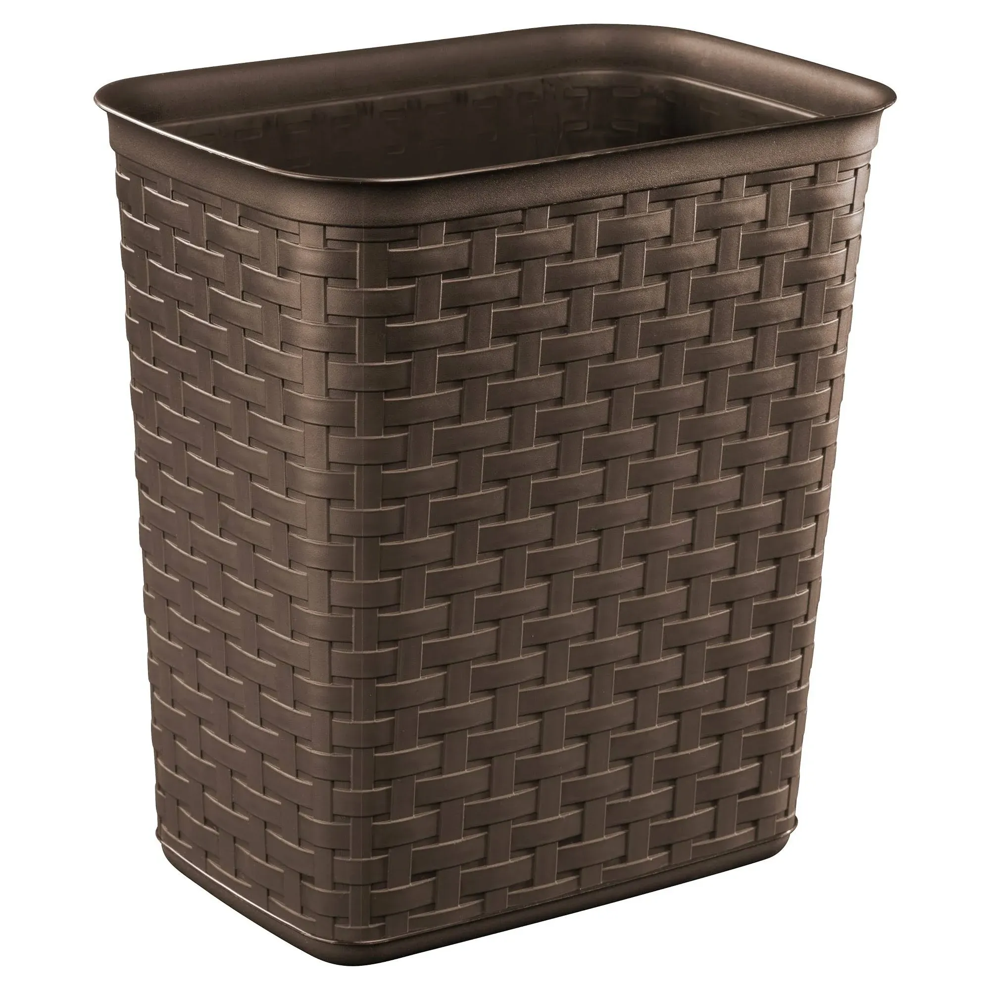 Sterilite Wastebasket, Espresso, Weave, 3.4 Gallon