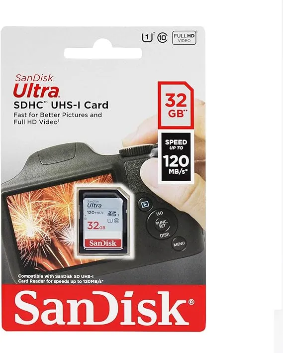 SanDisk 128GB Ultra SXHC UHS-I Memory Card - 80MB/s, C10, Full HD, SD Card - SDSDUNC-128G-GN6IN