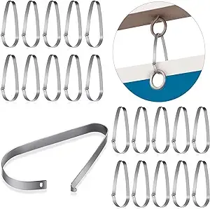 60 Pieces Real Estate Sign Rider Clips Metal Hanging Large Sign Rider Clips Stainless Steel Real Estate Signs for Hanging Signs and Riders to Posts Open House Signs (Silver)