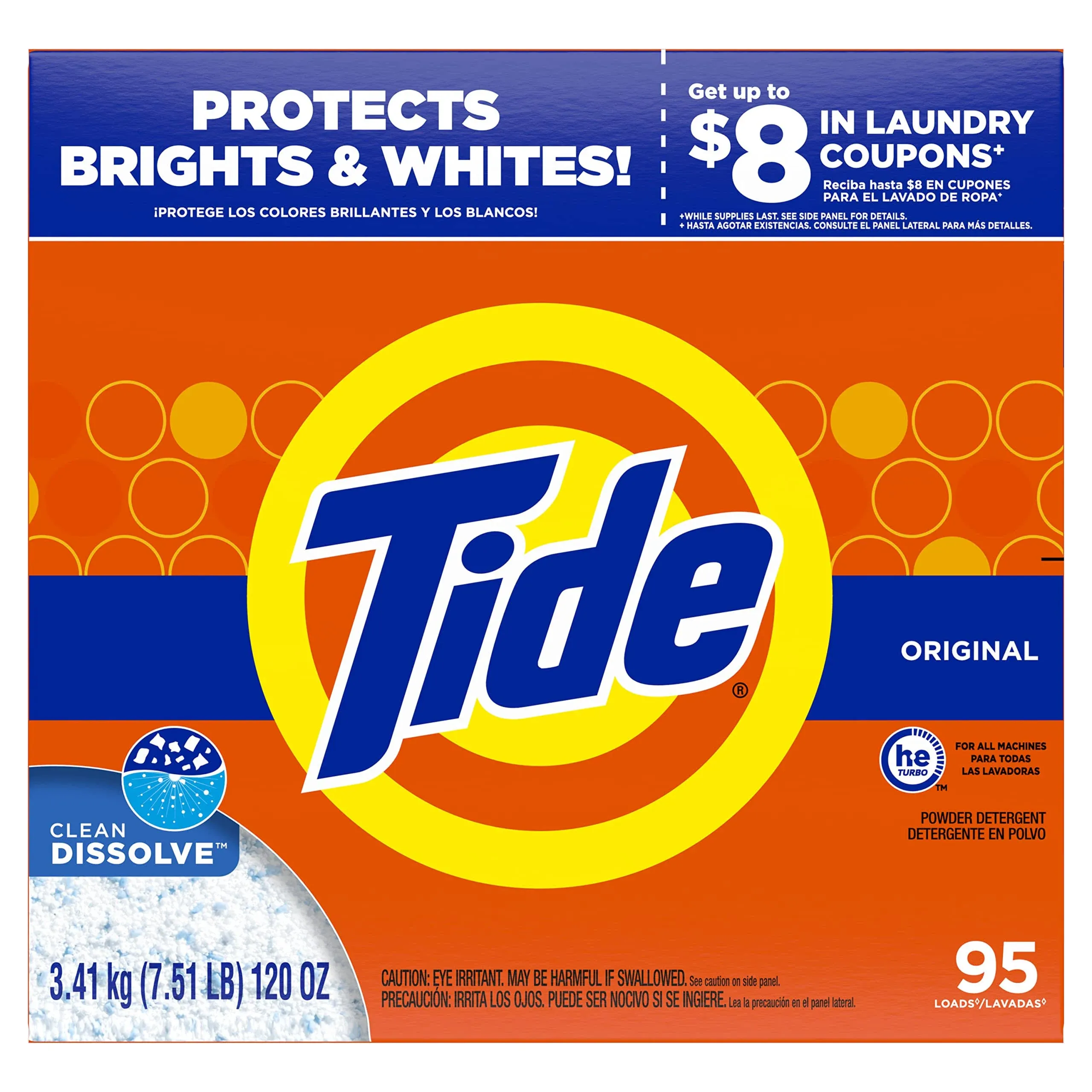 Tide Powder Laundry Detergent, Original, 95 Loads, 120 oz