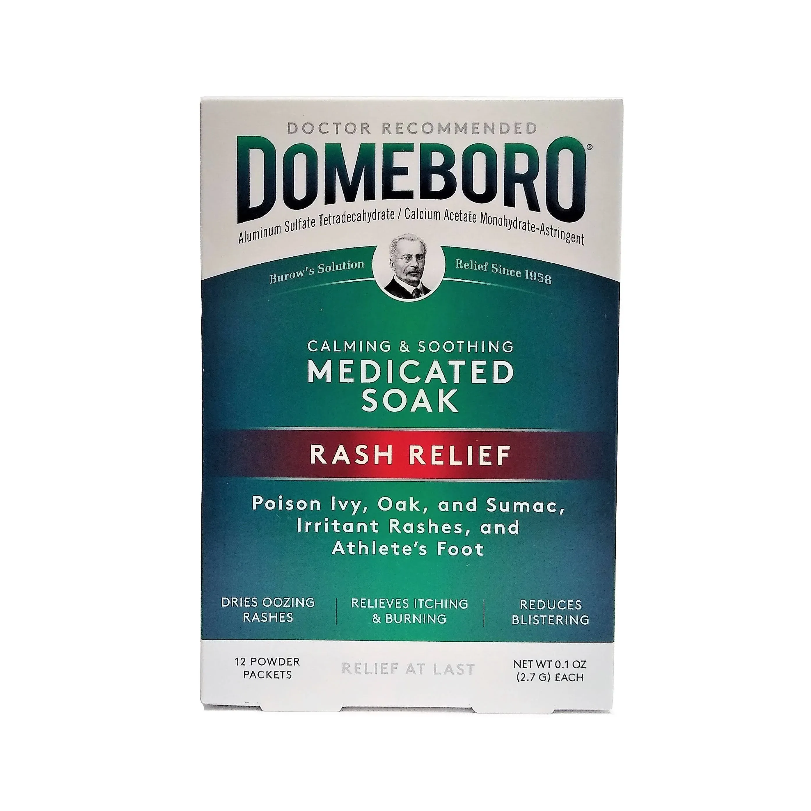 Domeboro Medicated Soak (Rash Relief) 12 Powder Packets