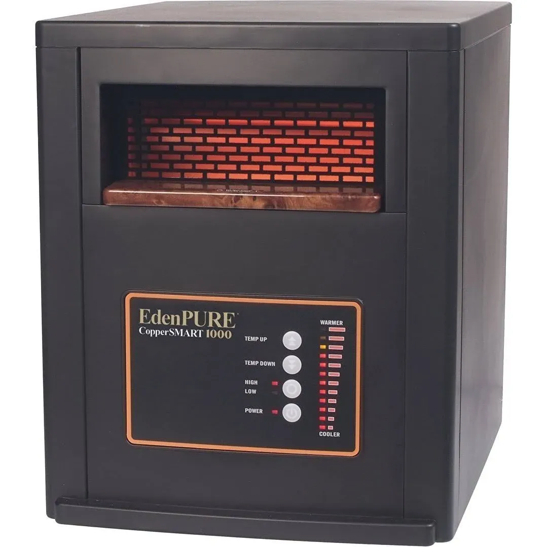 EdenPURE CopperSMART Infrared Heater Indoor Use Large Room and Small Room - ETL Listed, Electric Infrared Heater, 1000 to 1500 Watt Infrared Space Heater - Energy Efficient, Portable - Lifetime Filter