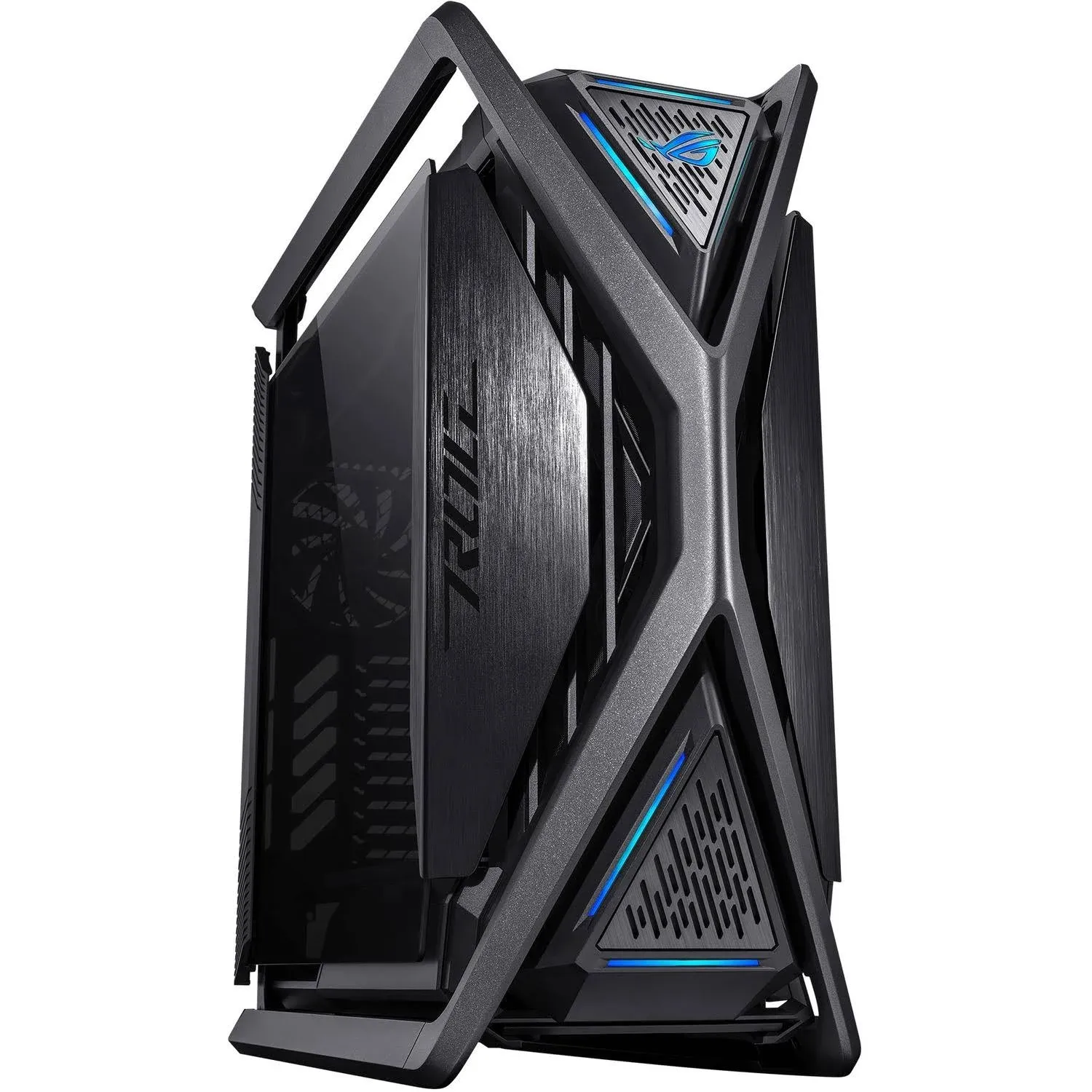 ASUS ROG Hyperion GR701 EATX full-tower computer case with semi-open structure, tool-free side panels, supports up to 2 x 420mm radiators, built-in graphics card holder,2x front panel Type-C