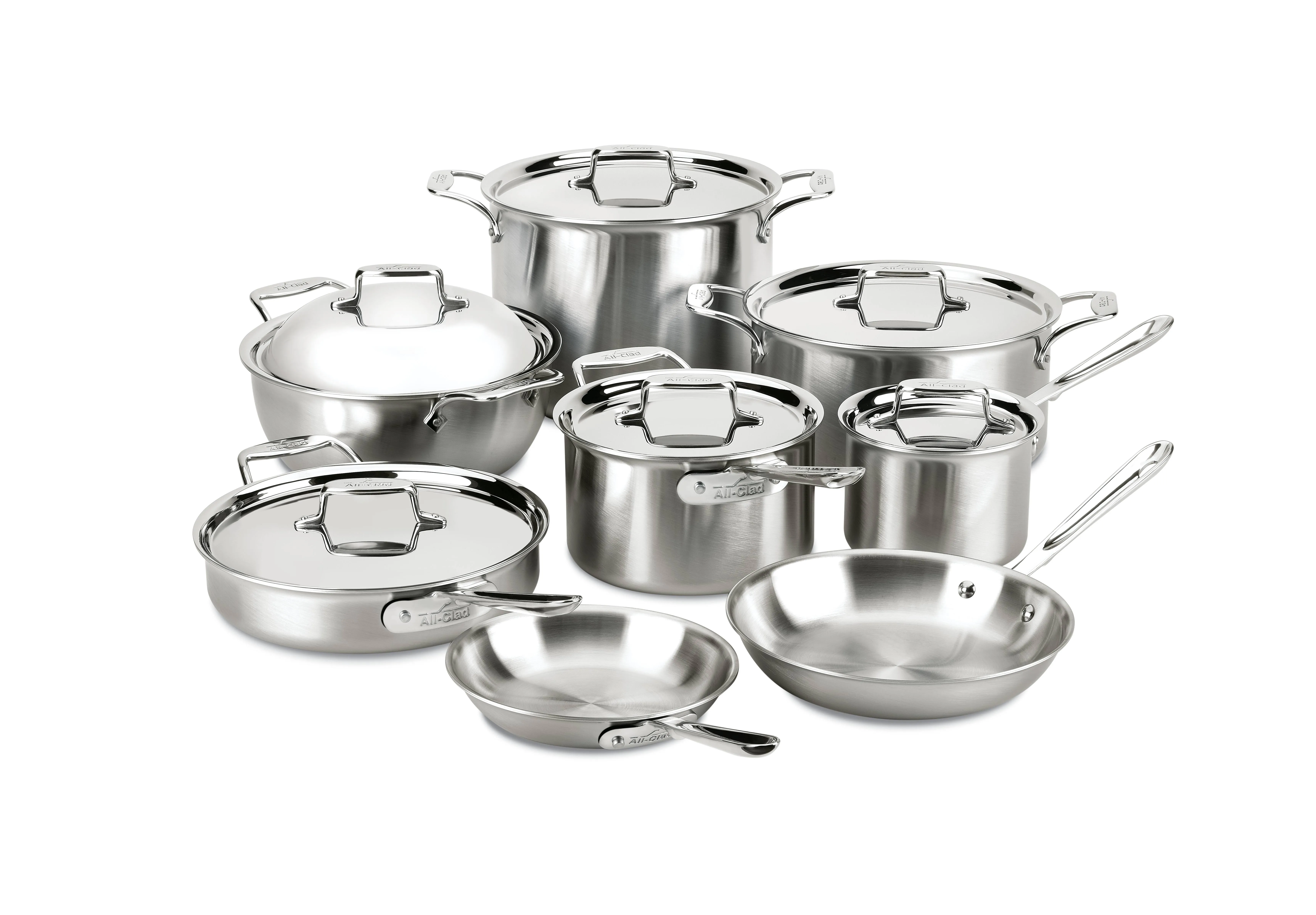 D5 Brushed Stainless Steel Cookware Set, 10 Piece Set