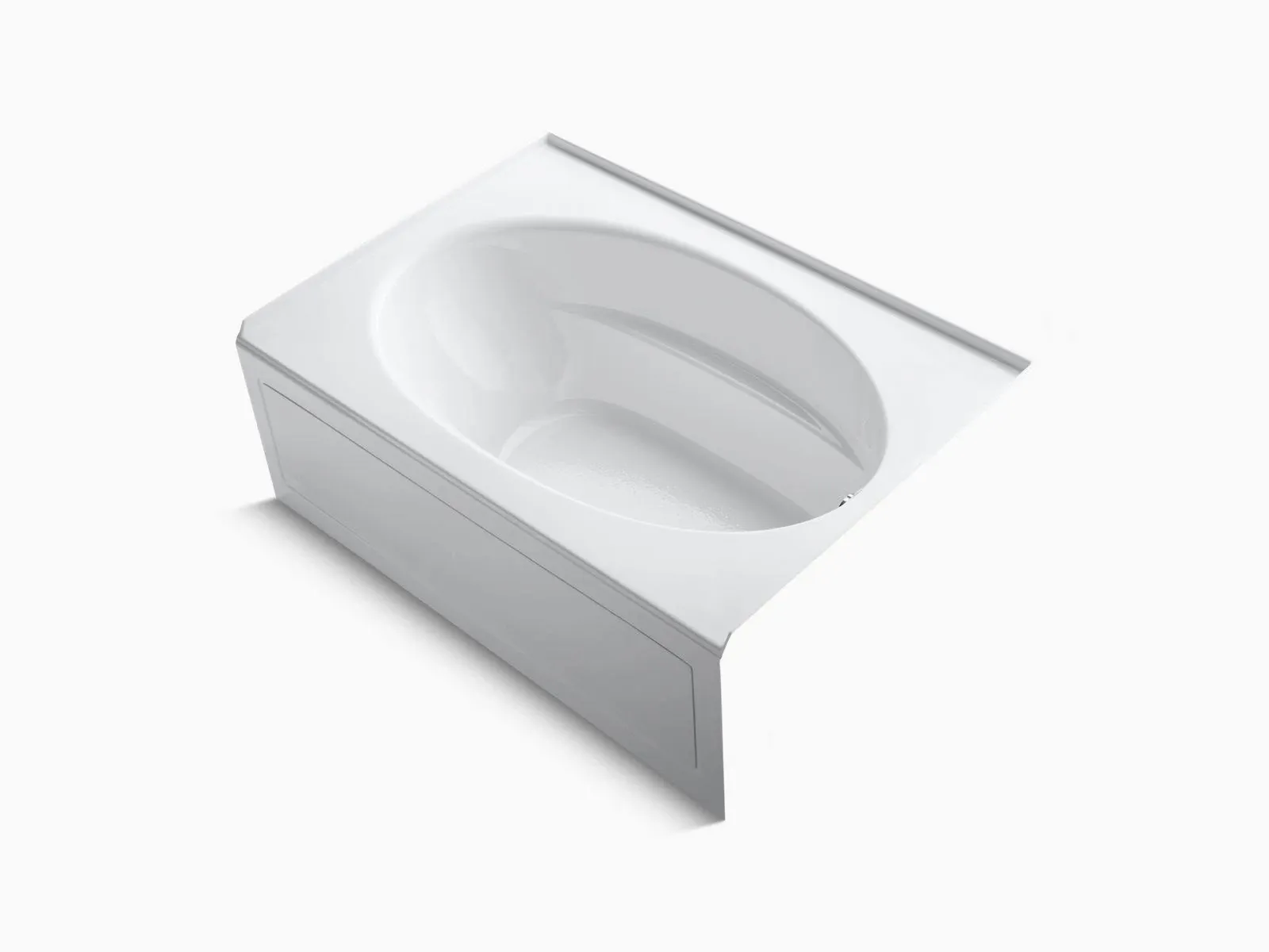 KOHLER K-1113-RA-0 Windward 60" X 42" Alcove Bath with Integral Apron and Right-Hand Drain - White