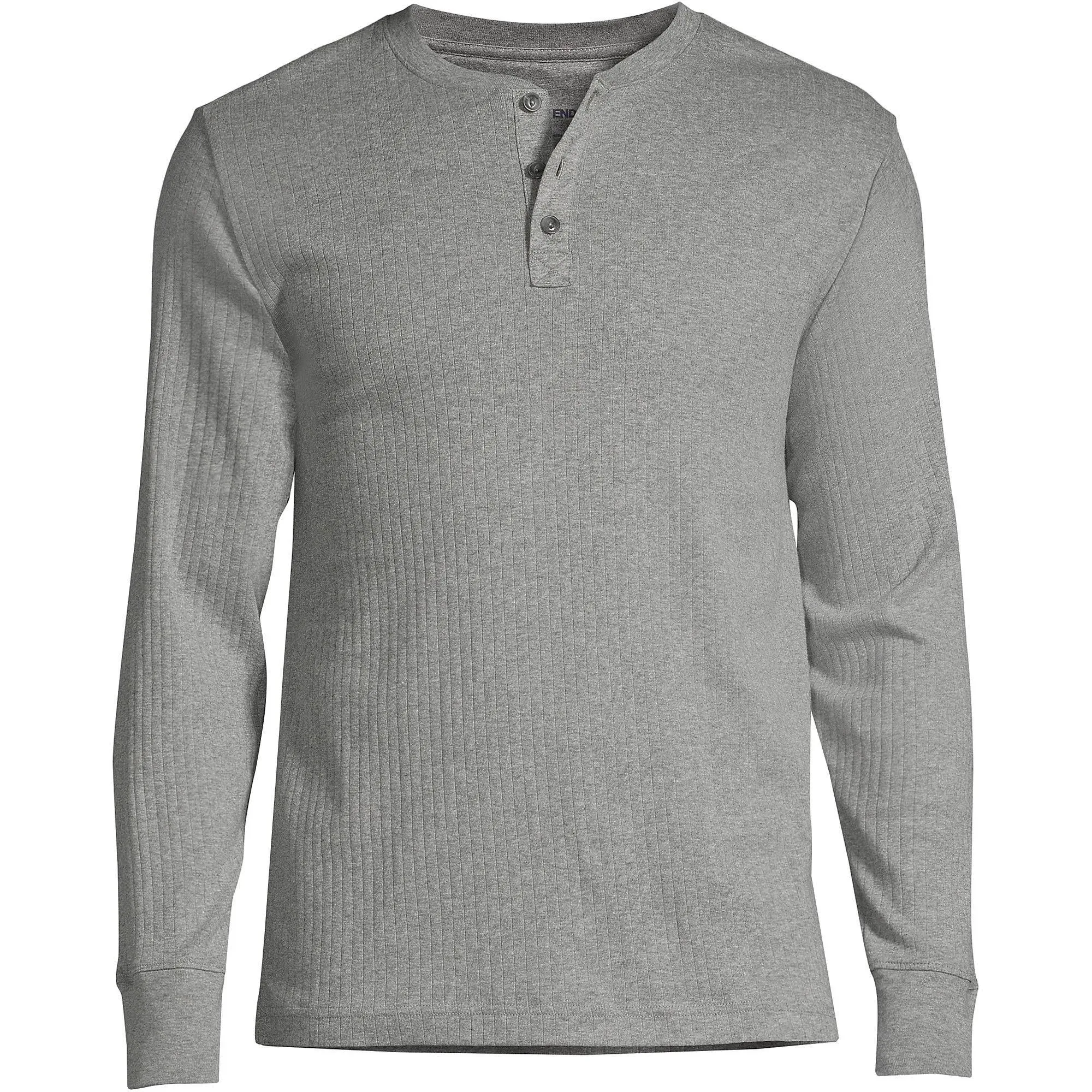 Big & Tall Lands' End Knit Ribbed Pajama Henley