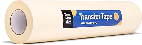 Transfer Tape for Vinyl, 30 inch x 300 feet, Paper with Layflat Adhesive. American-Made Application Tape for Craft Cutters and Sign Makers