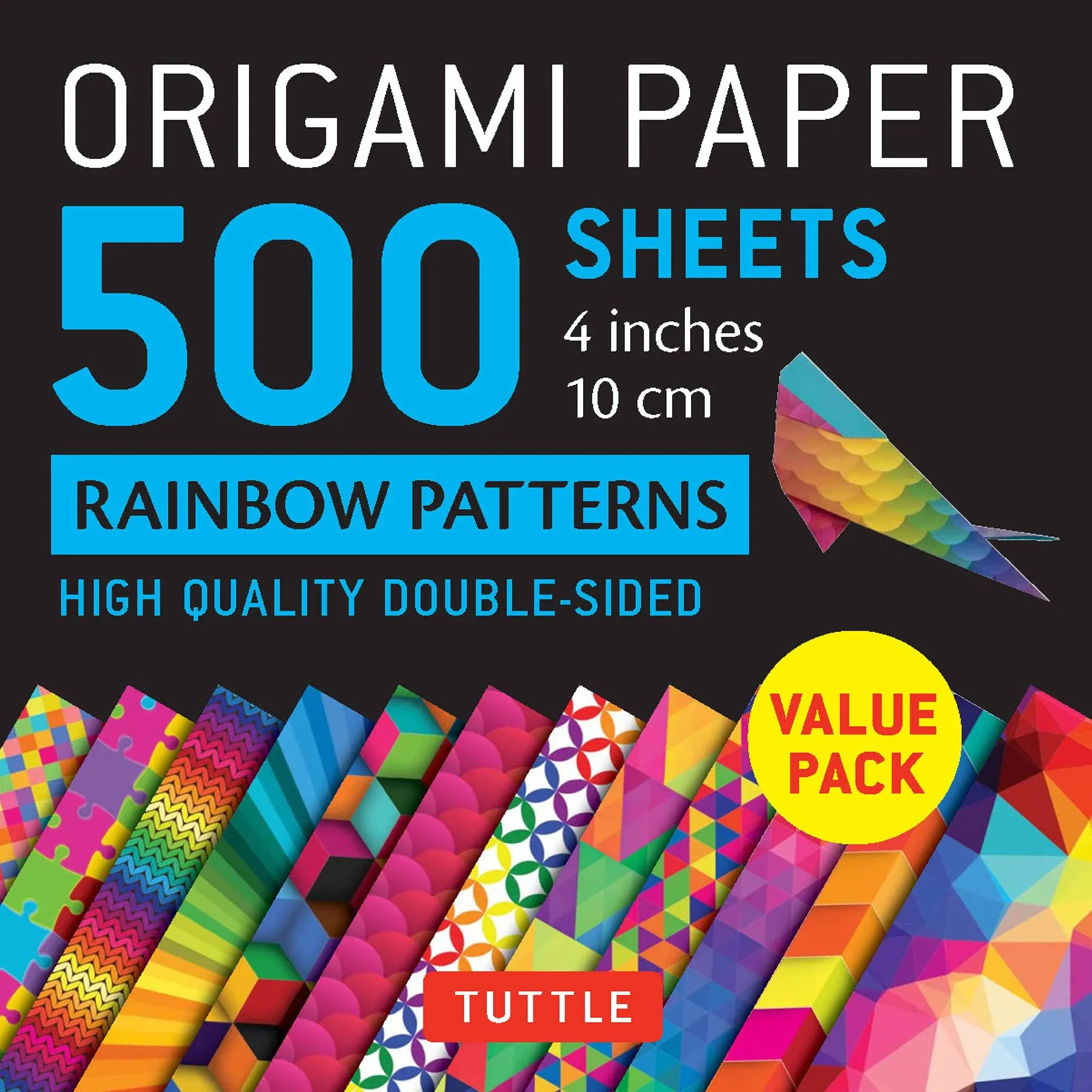 Origami Paper 500 Sheets Rainbow Patterns 4 (10 Cm): Double-Sided Origami Sheets Printed with 12 Different Colorful Patterns