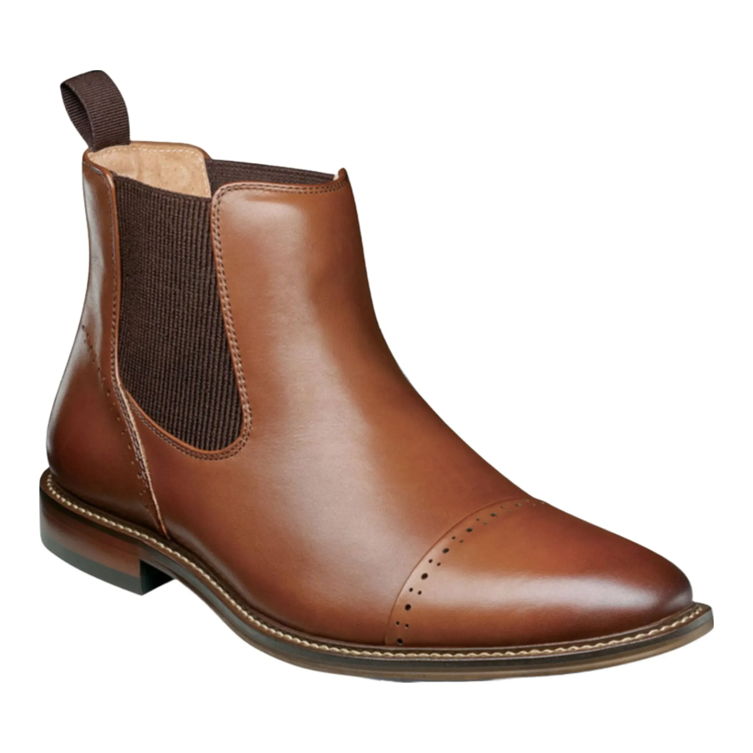 Stacy Adams Men's Maury Cap Toe Chelsea Boot, Chocolate, 12