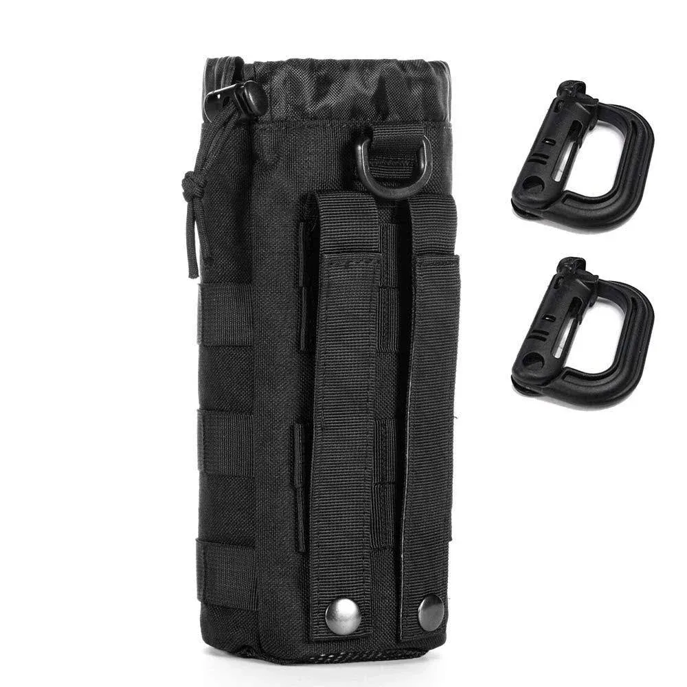 Upgraded Sports Water Bottles Pouch Bag, Tactical Drawstring Molle Water Bottle ...