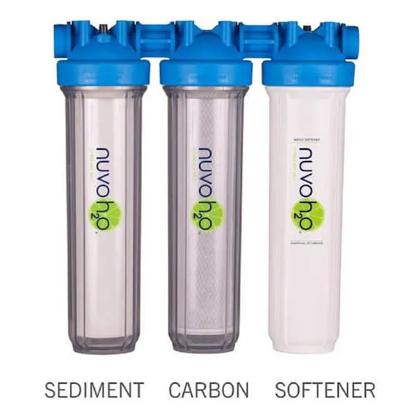 NuvoH2O Manor Trio Water Softener and & Multi Filtration System Sediment Filter & Carbon Filter & Softener Cartridge 711247