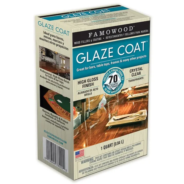 FamoWood 5050080 Glaze Coat Epoxy Kit - 1 Quart, Clear