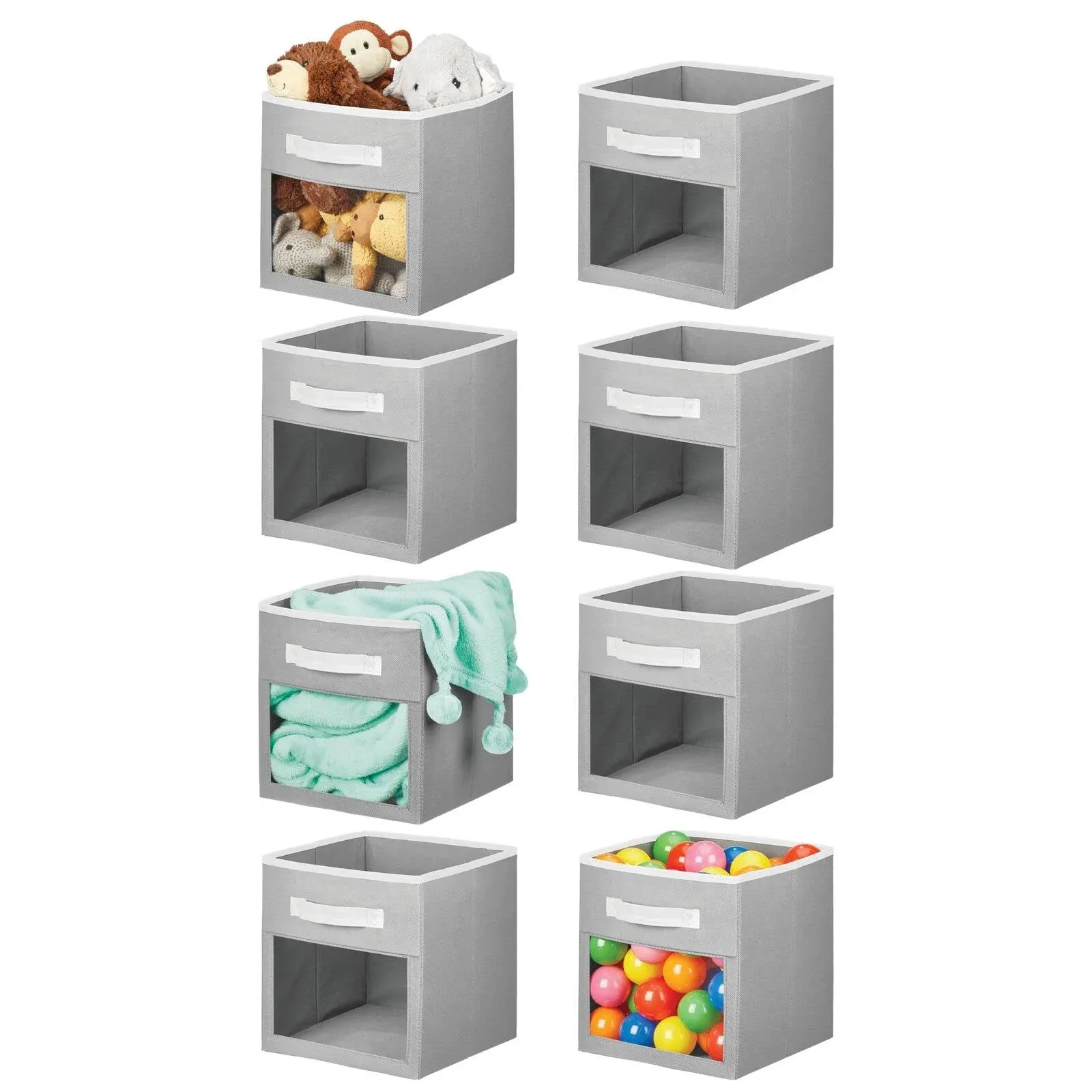 mDesign Fabric Nurseryplayroom Closet Storage Organizer Bin Box with