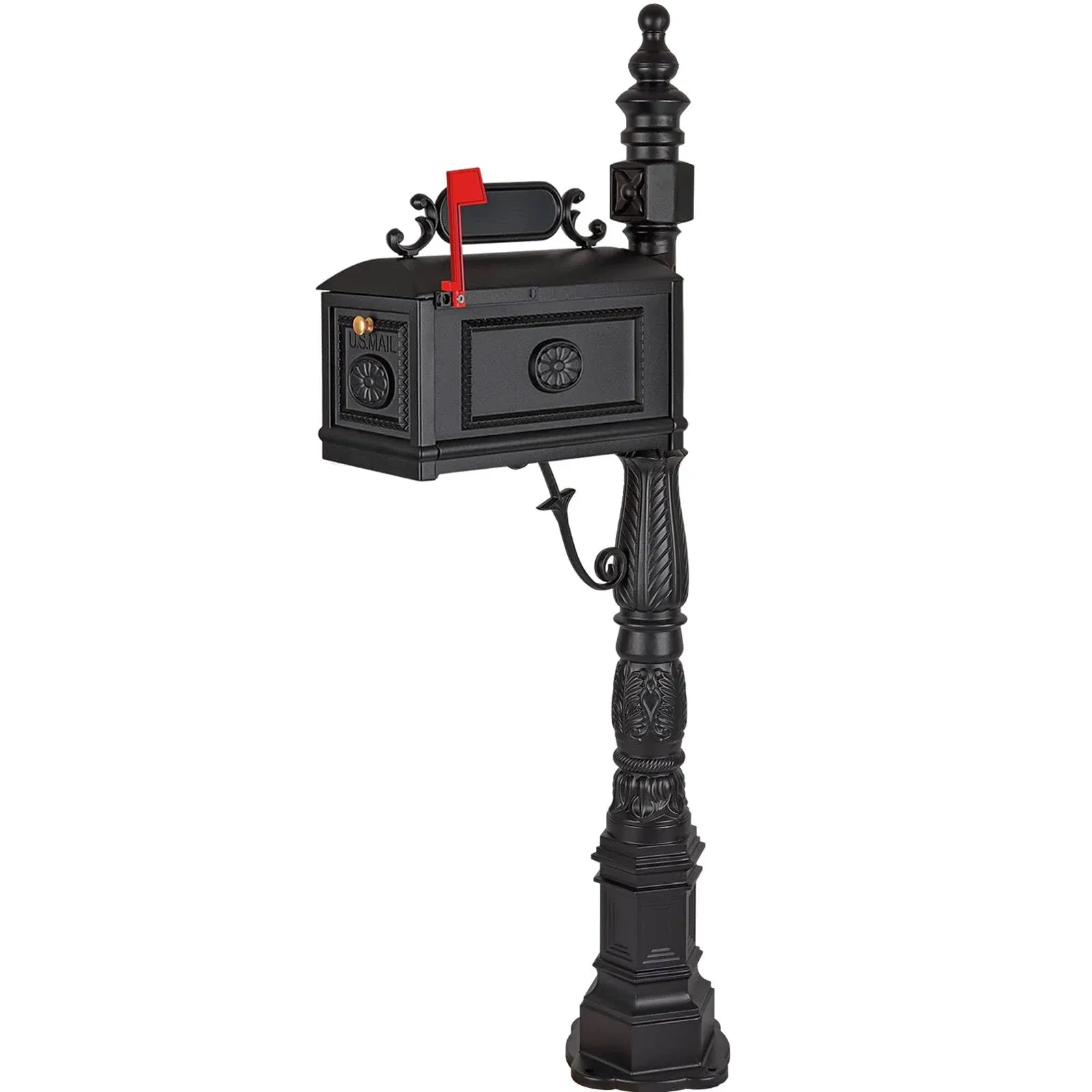 Polar Aurora Barcelona Decorative Post Mailbox Combination Stratford Heavy Duty ...