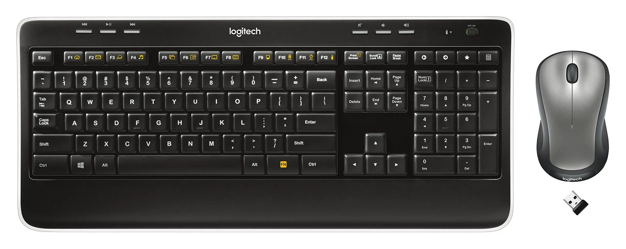 Logitech MK520 Wireless Keyboard and Mouse Combo — Keyboard and Mouse, Long Battery Life, Secure 2.4GHz Connectivity