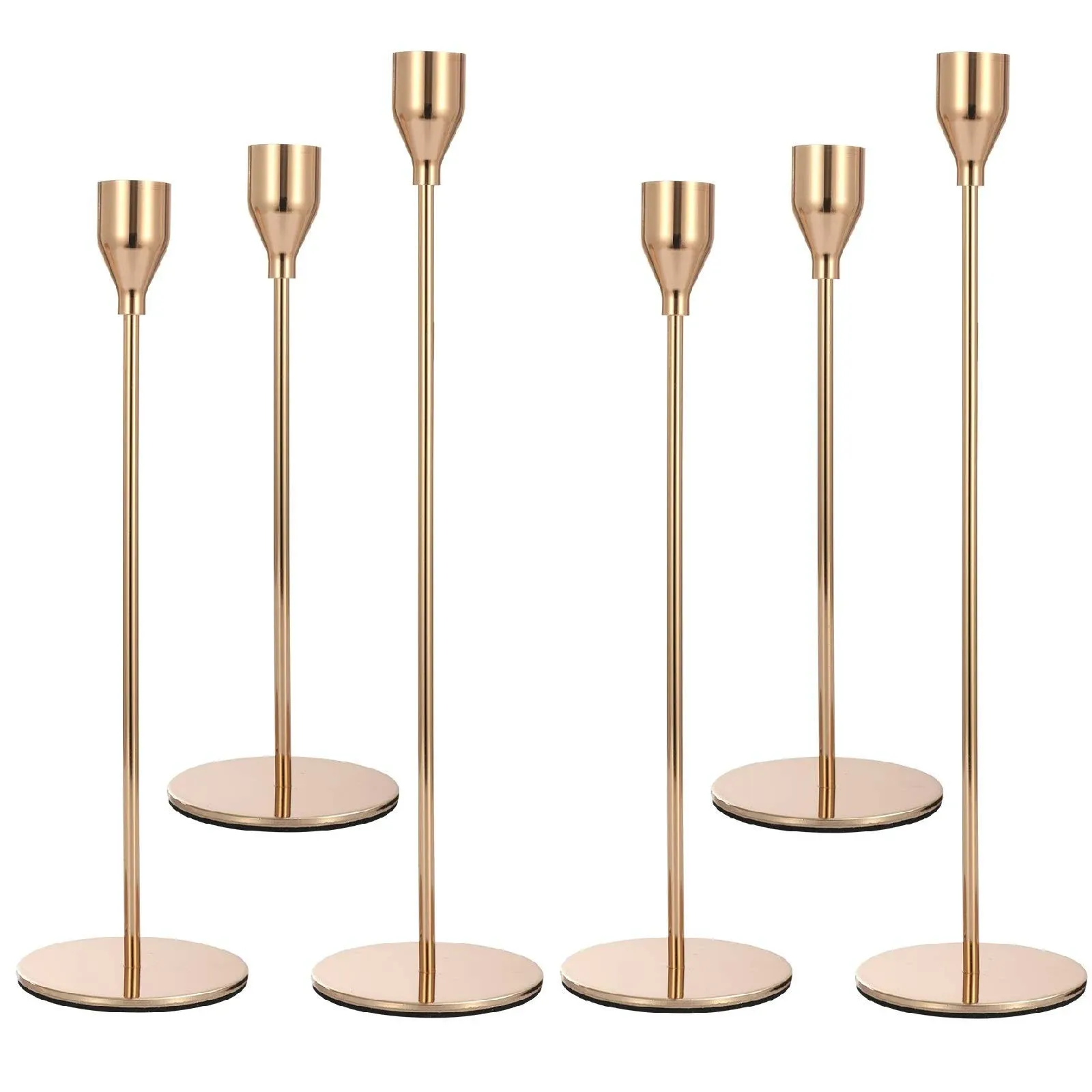 Anndason Set of 6 Gold Candlestick Holders Candle Holder Taper