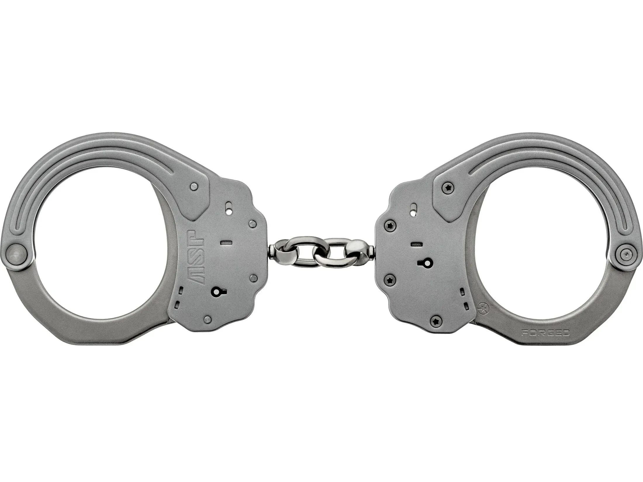 ASP Sentry Handcuffs, Professional Grade Restraints with Stainless Steel Frames, Forged Steel Bows, Dual-Sided Keyways, and Double Lock Slots for Tactical Gear and Equipment