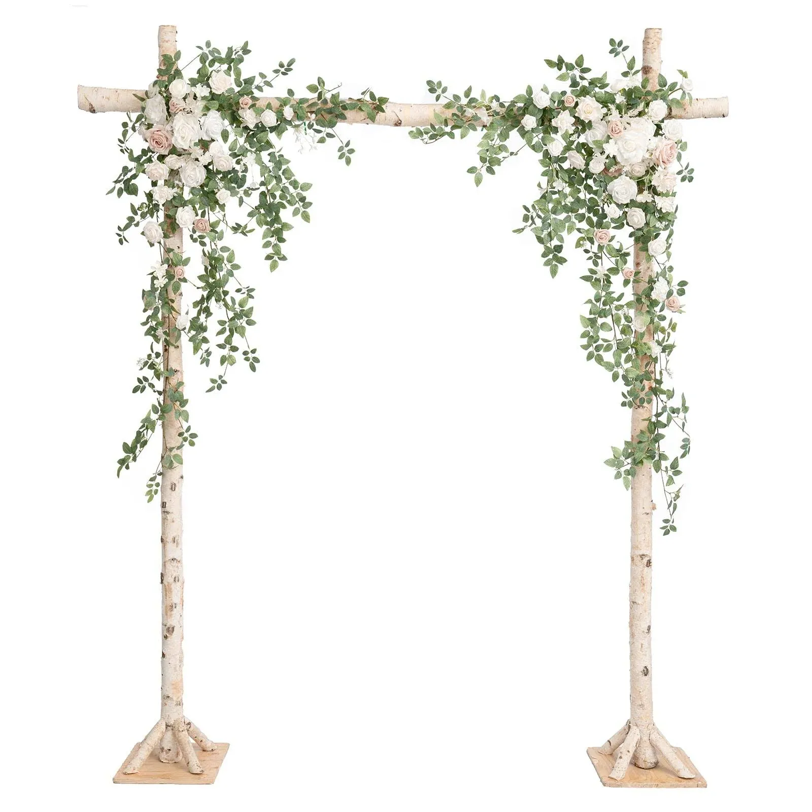 Ling's Moment White Wedding Backdrop Arch Flowers Garland Artificial Hanging ...