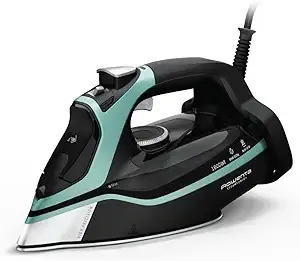 Rowenta Steam Force Stainless Steel Soleplate Steam Iron for Clothes 400 Microsteam Holes 1800 Watts Ironing, Fabric Steamer, Garment Steamer, Digital Display, Precision Tip DW9440