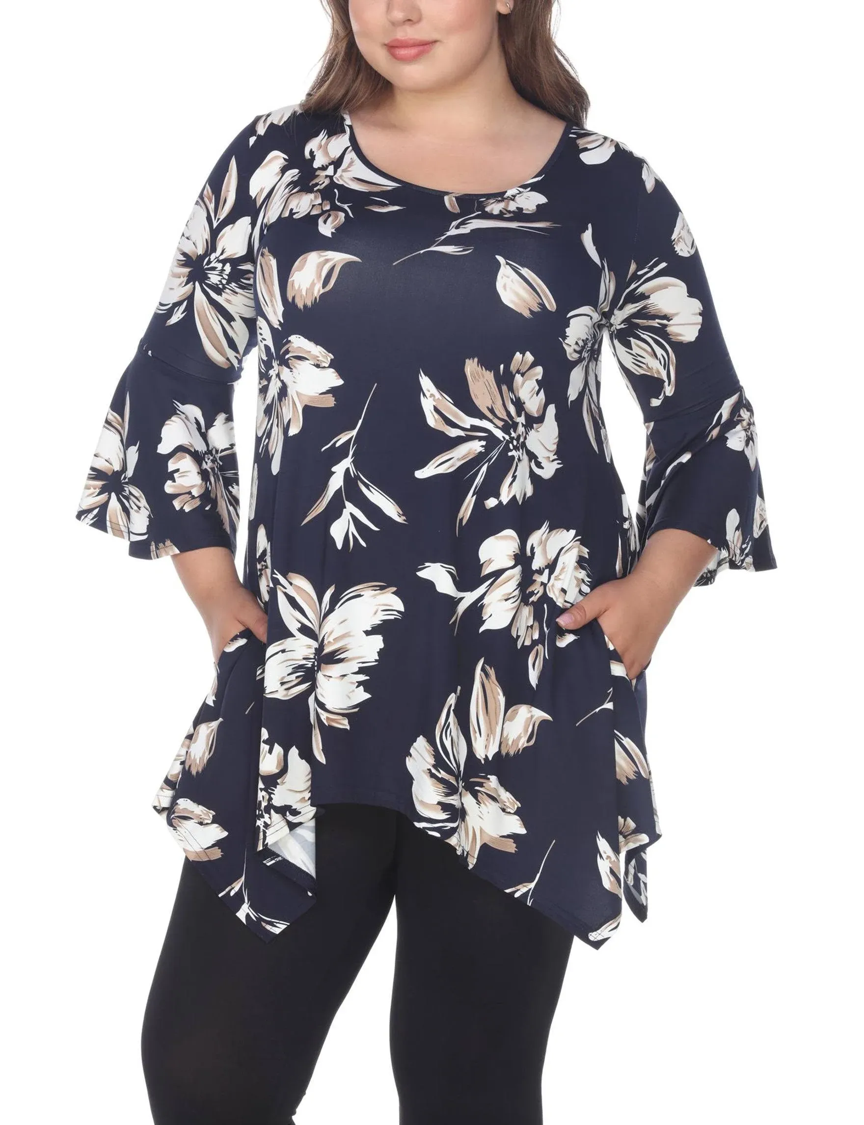 White Mark Women's Plus Size Blanche Tunic Top