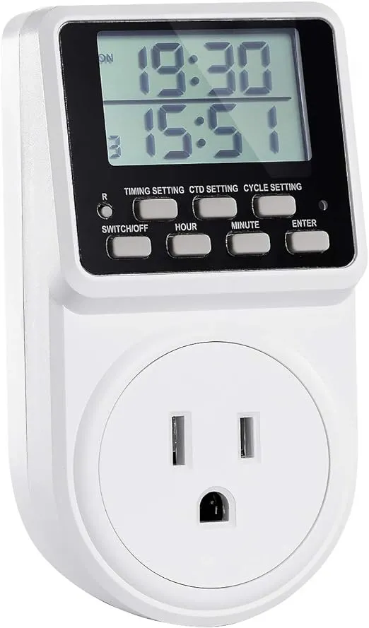 Digital Infinite Repeat Cycle Intermittent Timer Plug for Electrical Outlet, ...