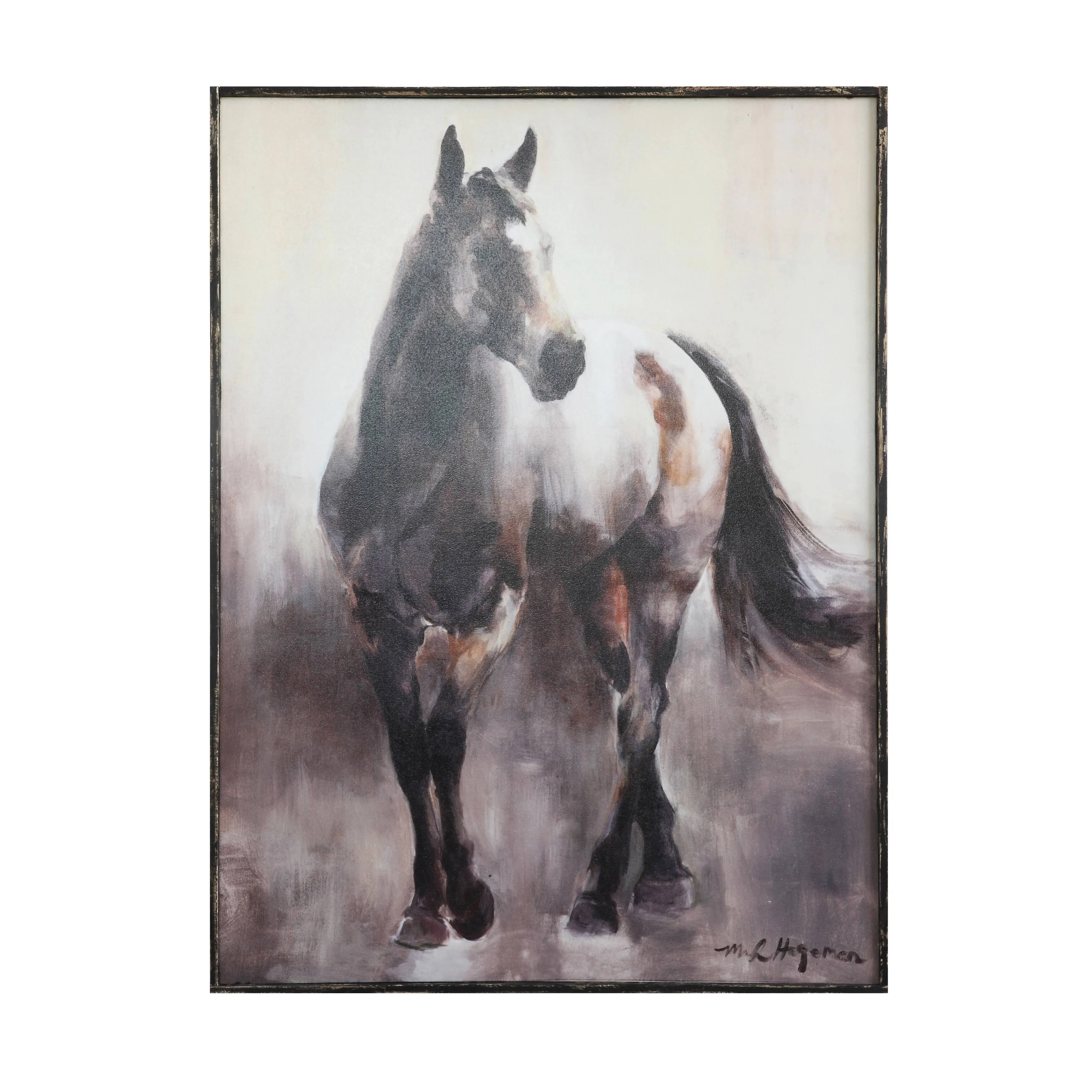 Wood Framed Horse Wall Canvas