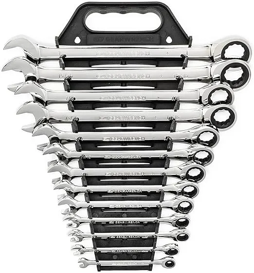 SAE 72-Tooth Combination Ratcheting Wrench Tool Set (13-Piece)